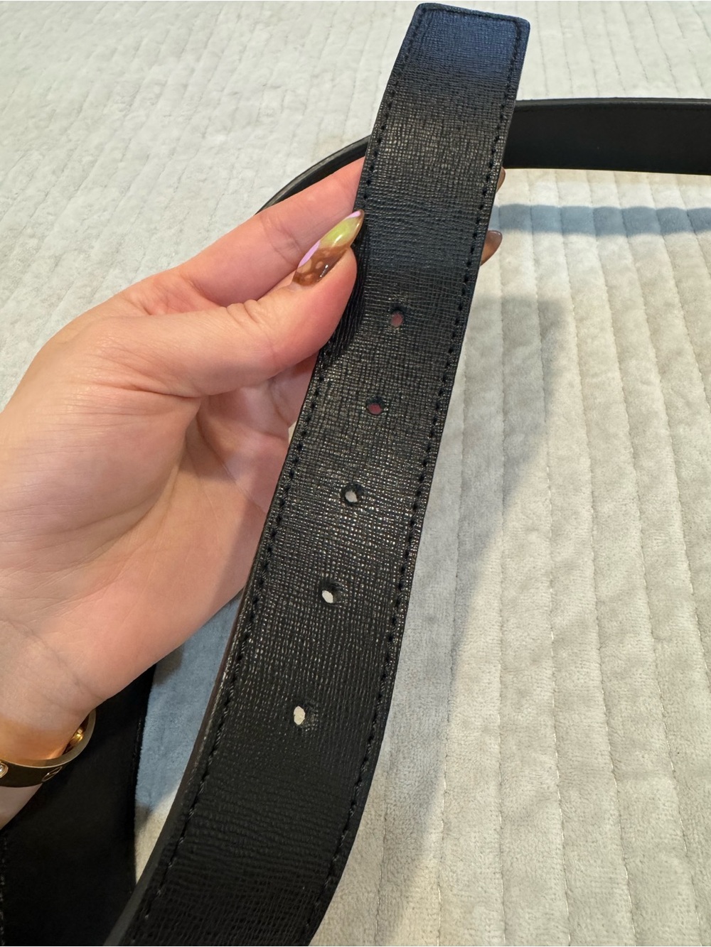 Roberto Cavalli Black Leather Belt with Silver Logo Plate - Picture 4 of 9
